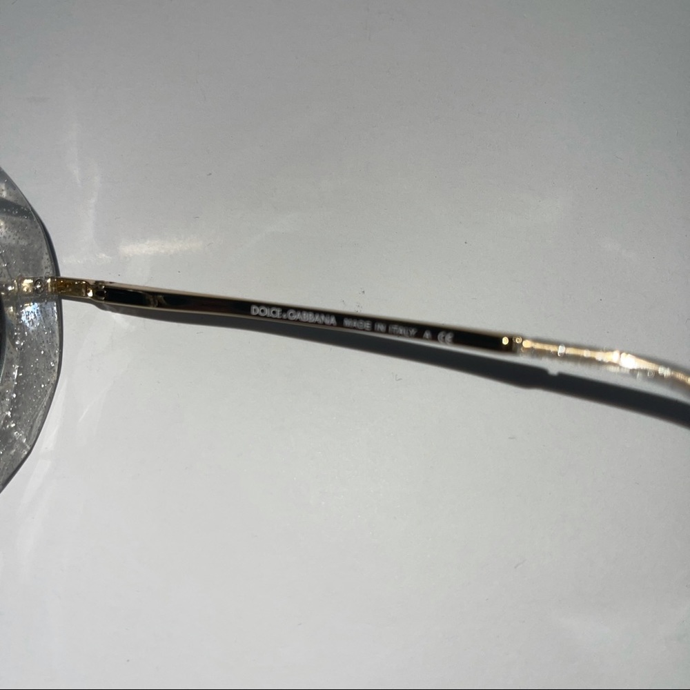 # Dolce and Gabbana Round Frame Glitter Acetate Sunglasses In Silver New - Picture 13 of 16